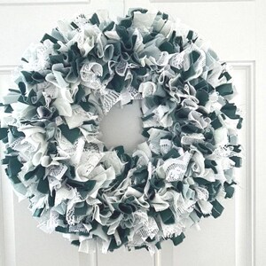 Rag Wreath Shabby Chic Wall Decor Wall Hangings Door Hangings Fabric ...
