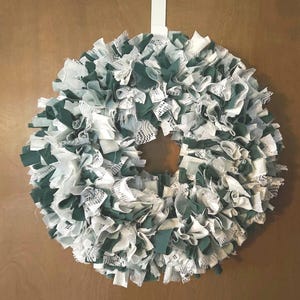 Rag Wreath Shabby Chic Wall Decor Wall Hangings Door Hangings Fabric ...