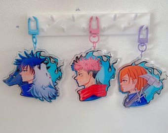 Jujutsu Kaisen Keychain Set | Anime Glitter Epoxy Charm