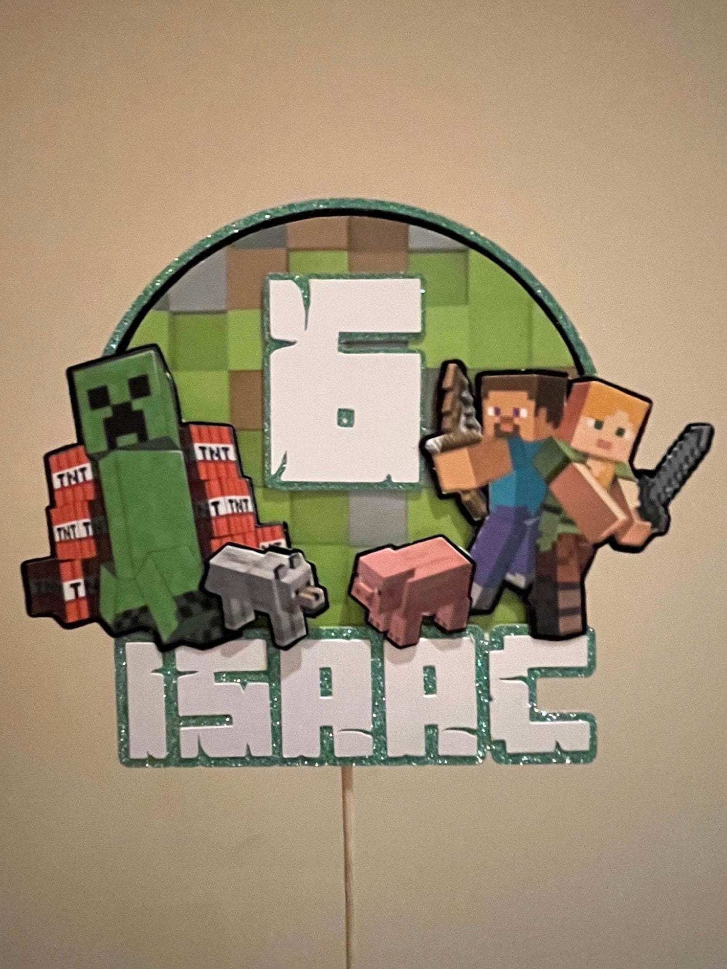 Layered Minecraft Cake Topper