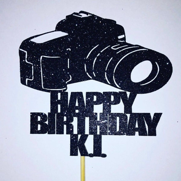 Personalised camera theme cake topper