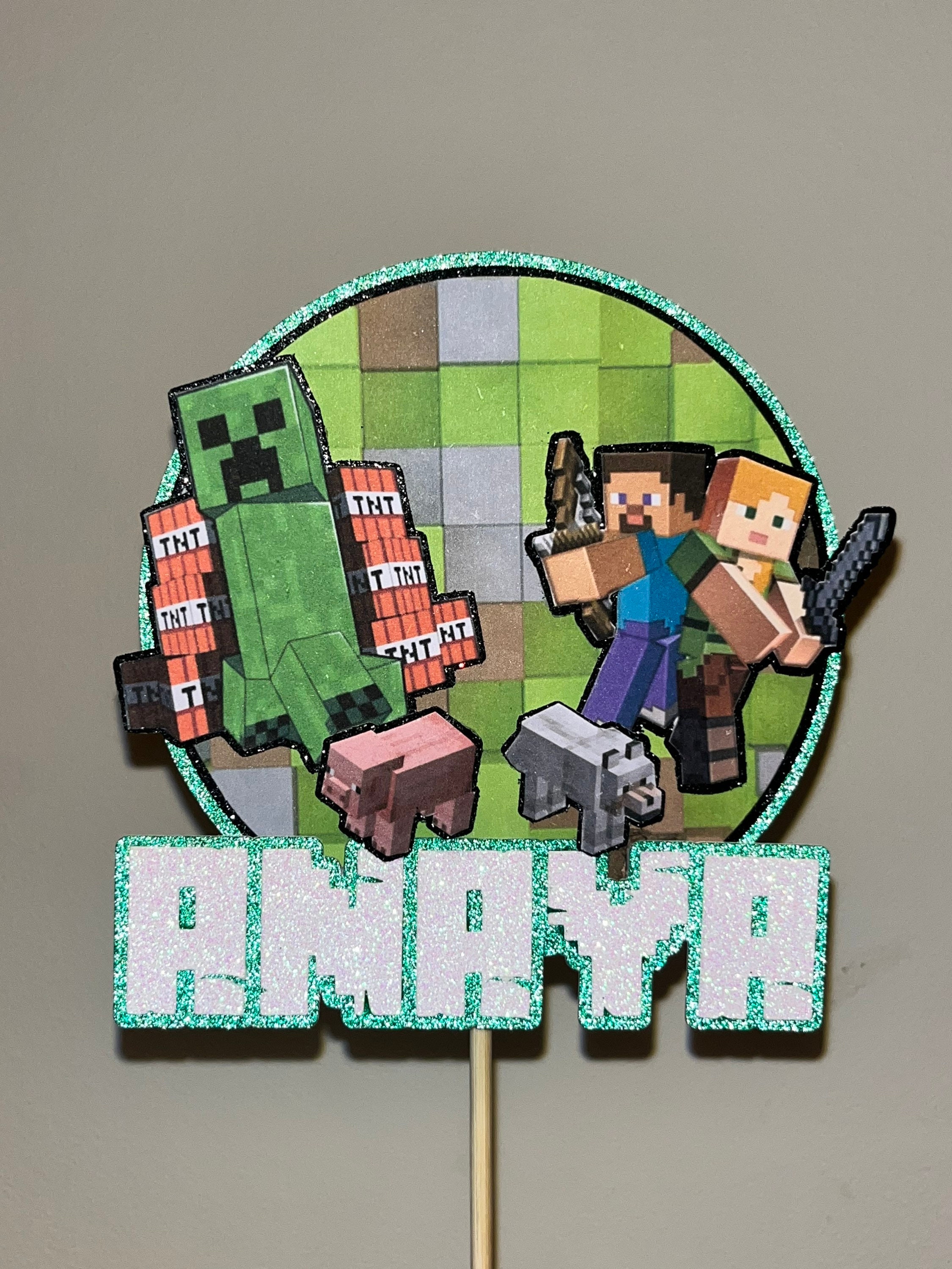 Layered Minecraft Cake Topper