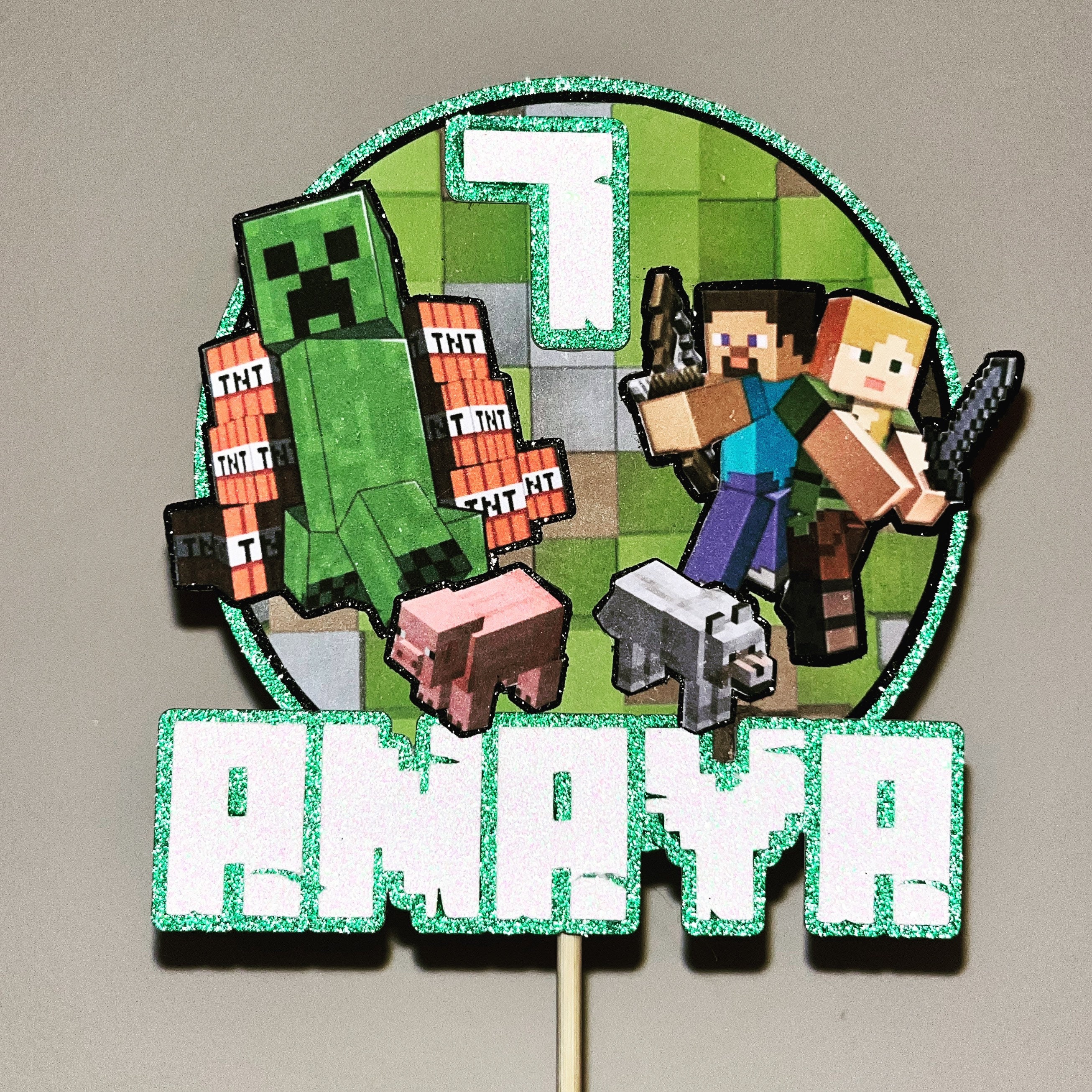 Layered Minecraft Cake Topper