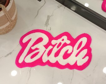 Handmade Bitch Tufted Rug, Funny Gift for Friends, Bedroom Bedside Decor