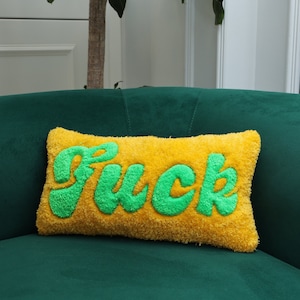 Capa de almofada tufada personalizada Fuck With Sayings, presente para estudantes universitários