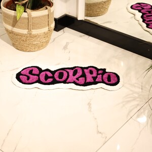 Scorpio Star Sign Custom Tufted Decor Rug, Astrology, Purple White ...