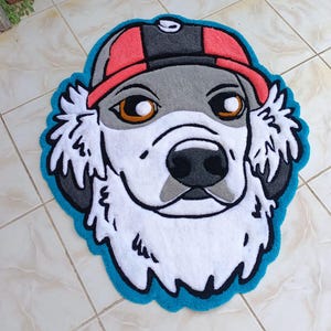 Custom Pet Portrait Rug Name Sign Handmade Tufted Carpet