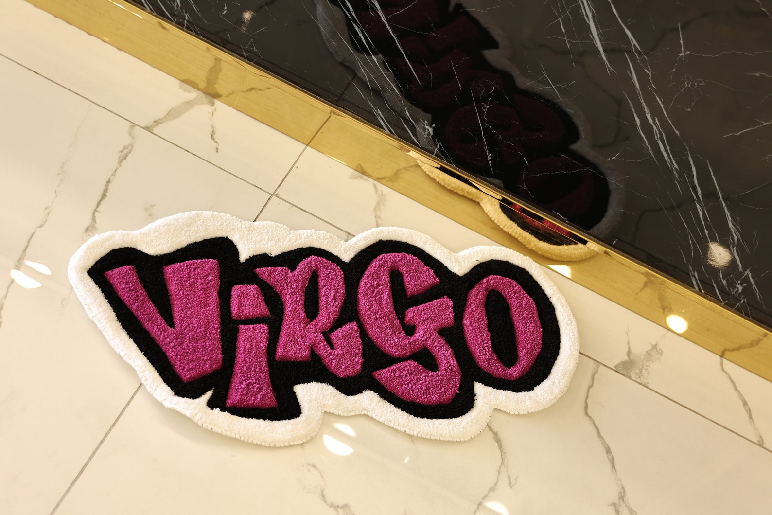Virgo Rug Rats Customizable Virgo Zodiac Hand Tufted Rug, Horoscope Celestial Word ...