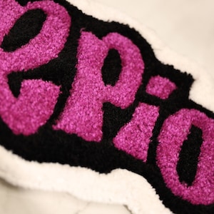 Scorpio Star Sign Custom Tufted Decor Rug, Astrology, Purple White ...