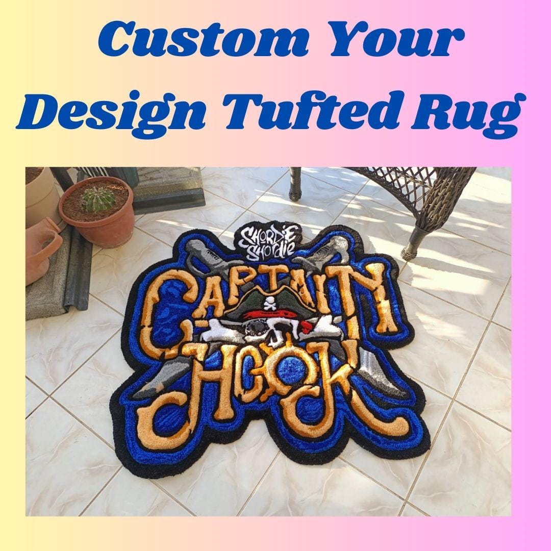 Custom Tufted Rug: Personalized Name, Logo, or Portrait - Etsy