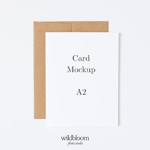 Maqueta de tarjeta de felicitación A2: Diseño minimalista plano (JPG)