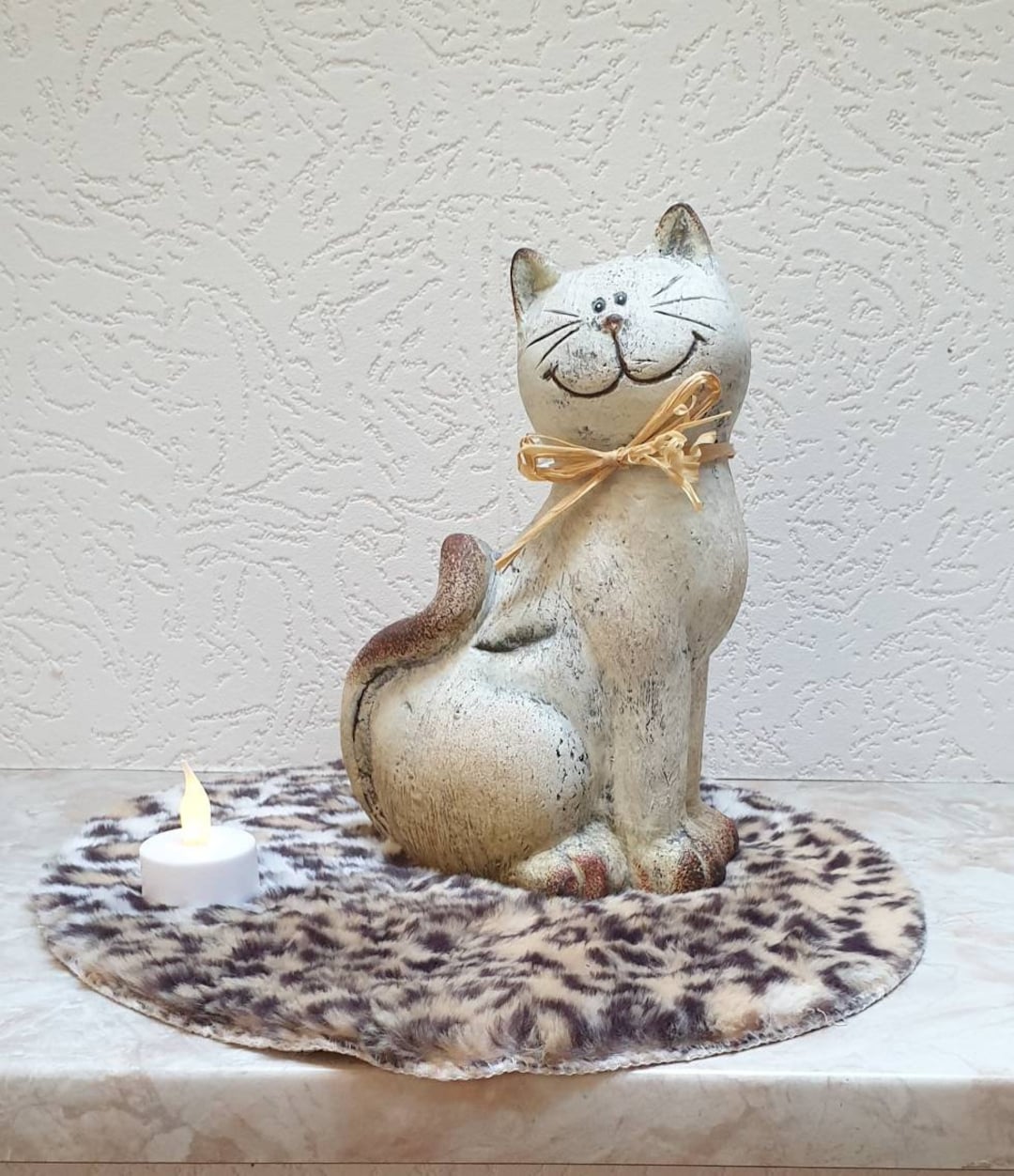 Latex Mold 3D Cute Grinning Cat Casting Mold for Casting Concrete