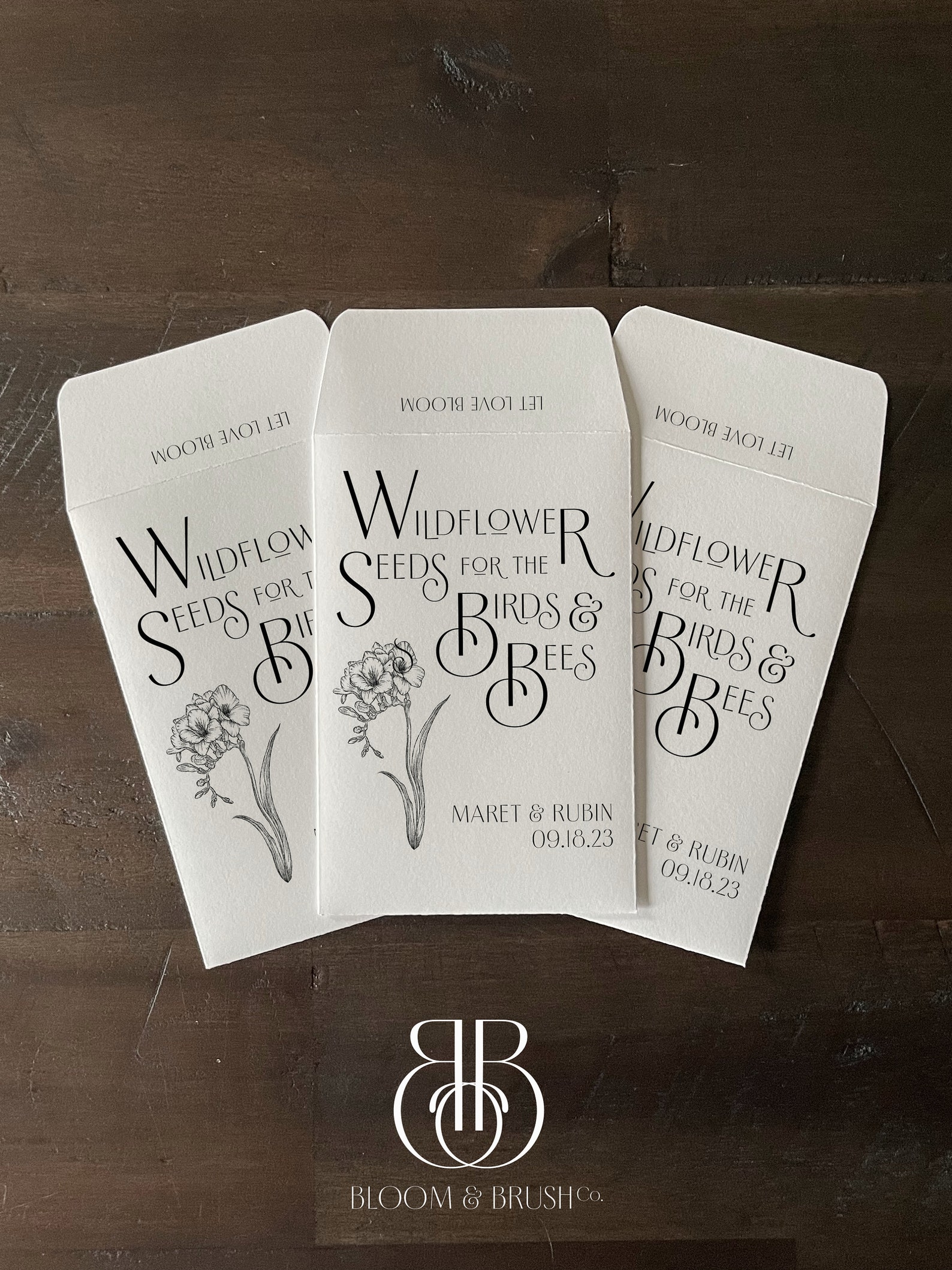 Flower Seed Wedding Favor Plantable Favor Seed Packet Etsy