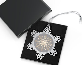 Elegant tinnen sneeuwvlokkerstornament voor vintage boho-vakantiedecoratie