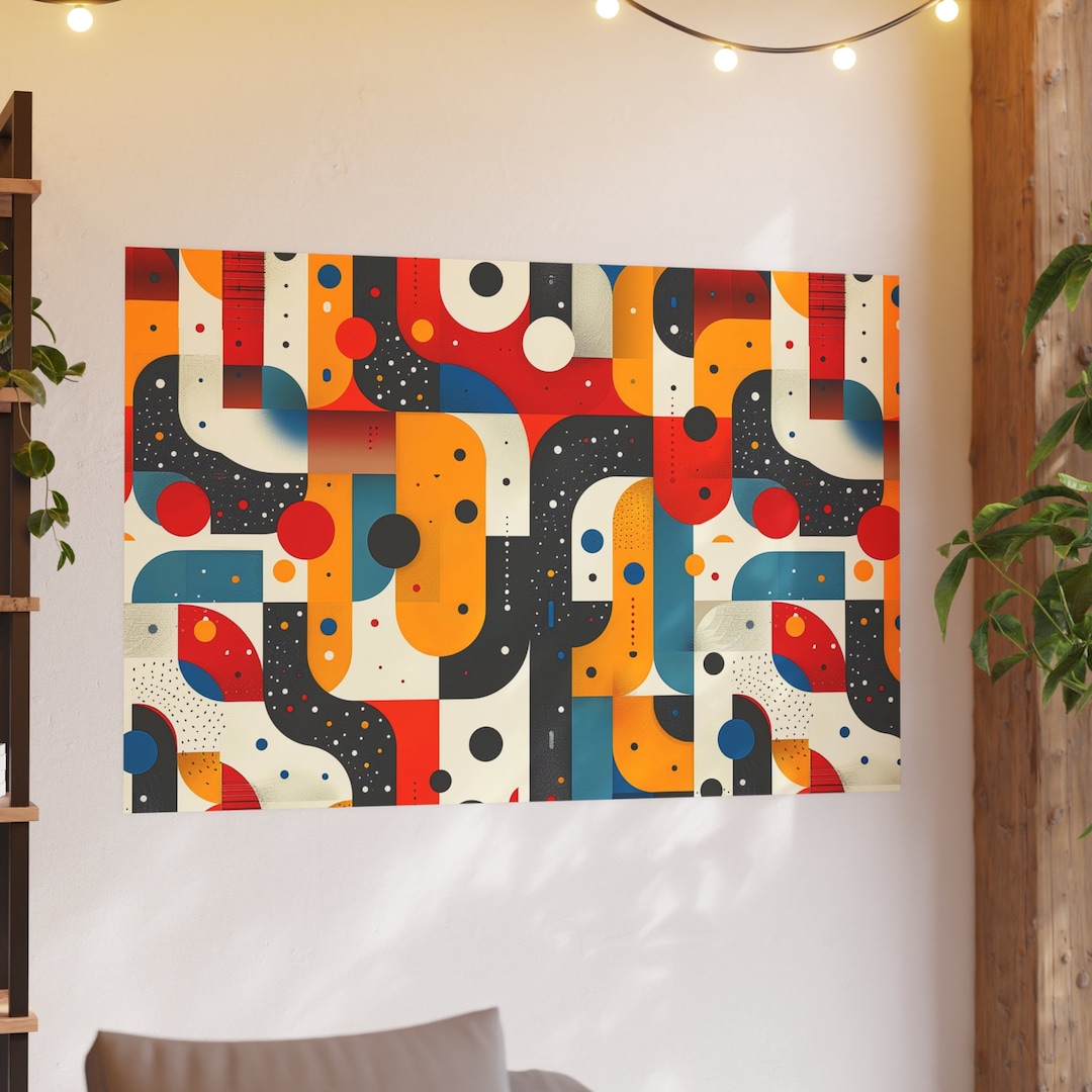 Geometric Pattern Poster in Satin or Archival Matte, Modern Geometric ...