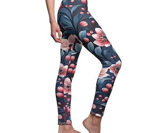 Berry Floral Leggings: Women's Cut & Sew Style