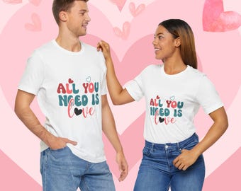 Heart Valentine's Day Tee, Love Graphic, Anniversary Top