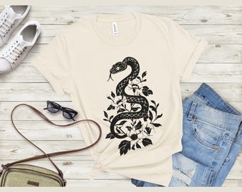 Koszulka z grafiką węża boho: Koszulka z wężem boho