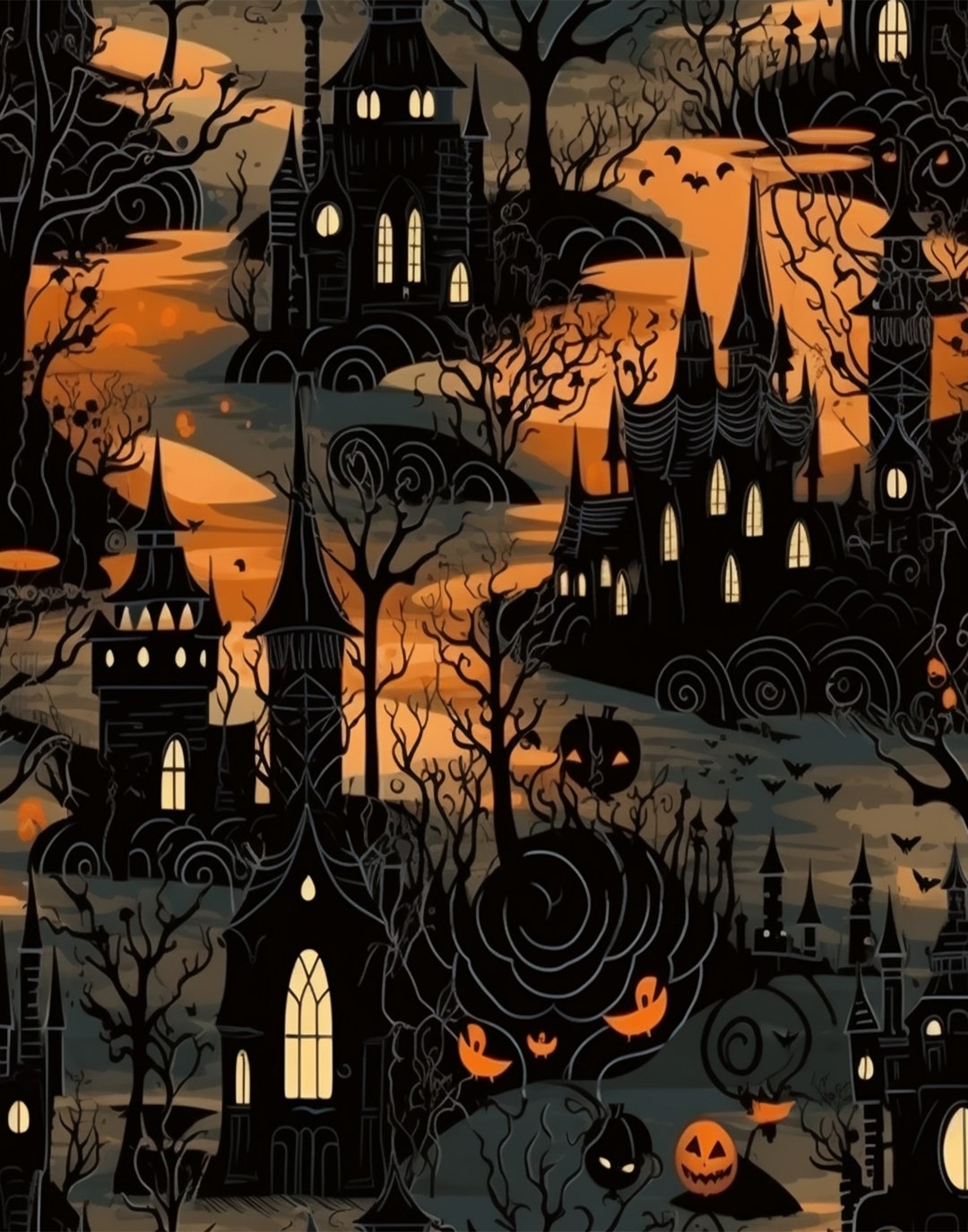 Elegant Halloween Design Printable Wall Art Digital Download - Etsy