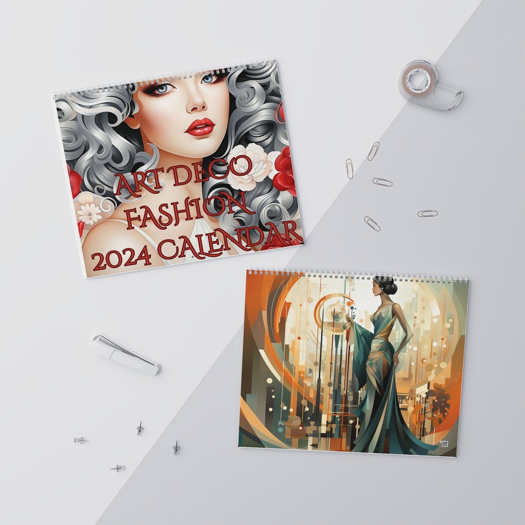 2025 Fashionable Art Deco Wall Calendar Etsy