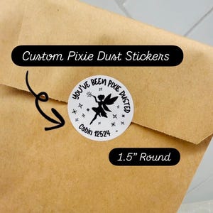 Personalized Pixie Dust Stickers, Cruise Gift Labels, 20 Per Page, 1.5” Round