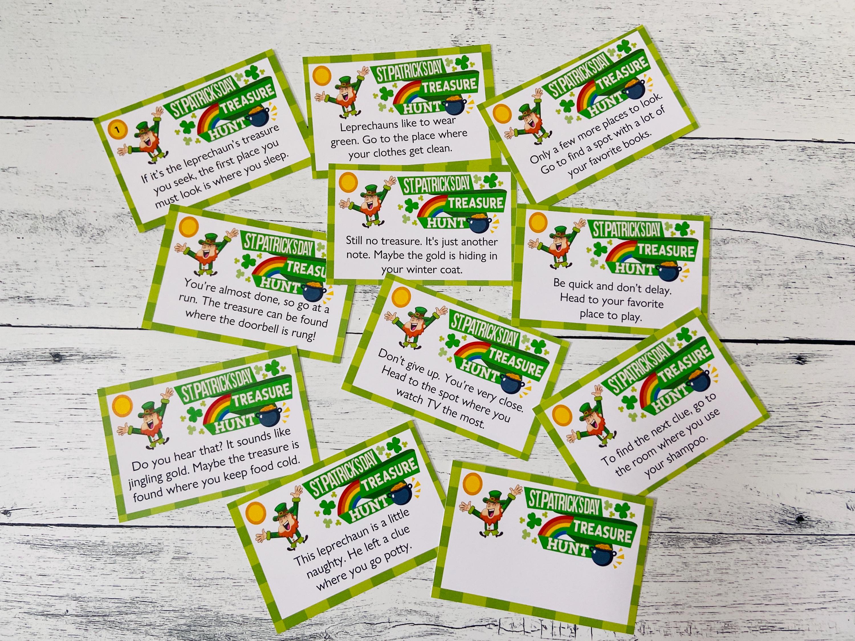 Printed St. Patrick's Day Scavenger Hunt: Treasure Hunt for Gold - Etsy