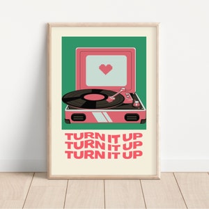 Record Poster, Retro Music Poster, Old School Music Wall Art, Gifts for Music Lover, Record Player Print
