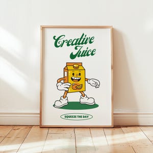 Kreatywność Wydrukuj Retro Cartoon Art Pozytywny Cytat Plakat Kolorowa Ilustracja Prezent Dla Kreatywnych Wystrój Studia Zabawa Motywująca Sztuka Biurowa