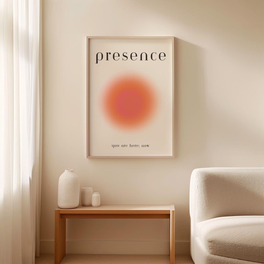 Mindful Wall Art, Grounding Yoga Poster for Anxiety Relief, Meditation ...