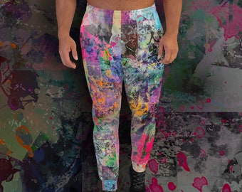 Art is Life Joggers - Pantalon de survêtement recyclé pour hommes avec impression d'éclaboussures de peinture - Tailles XS - 3XL