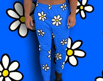 Flowers Joggers - Pantalon de survêtement recyclé pour hommes avec de grandes fleurs graphiques sur l'ensemble - Tailles XS - 3XL