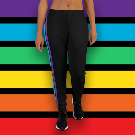Rainbow Pride Joggers Women's Recycled Sweatpants With Rainbow