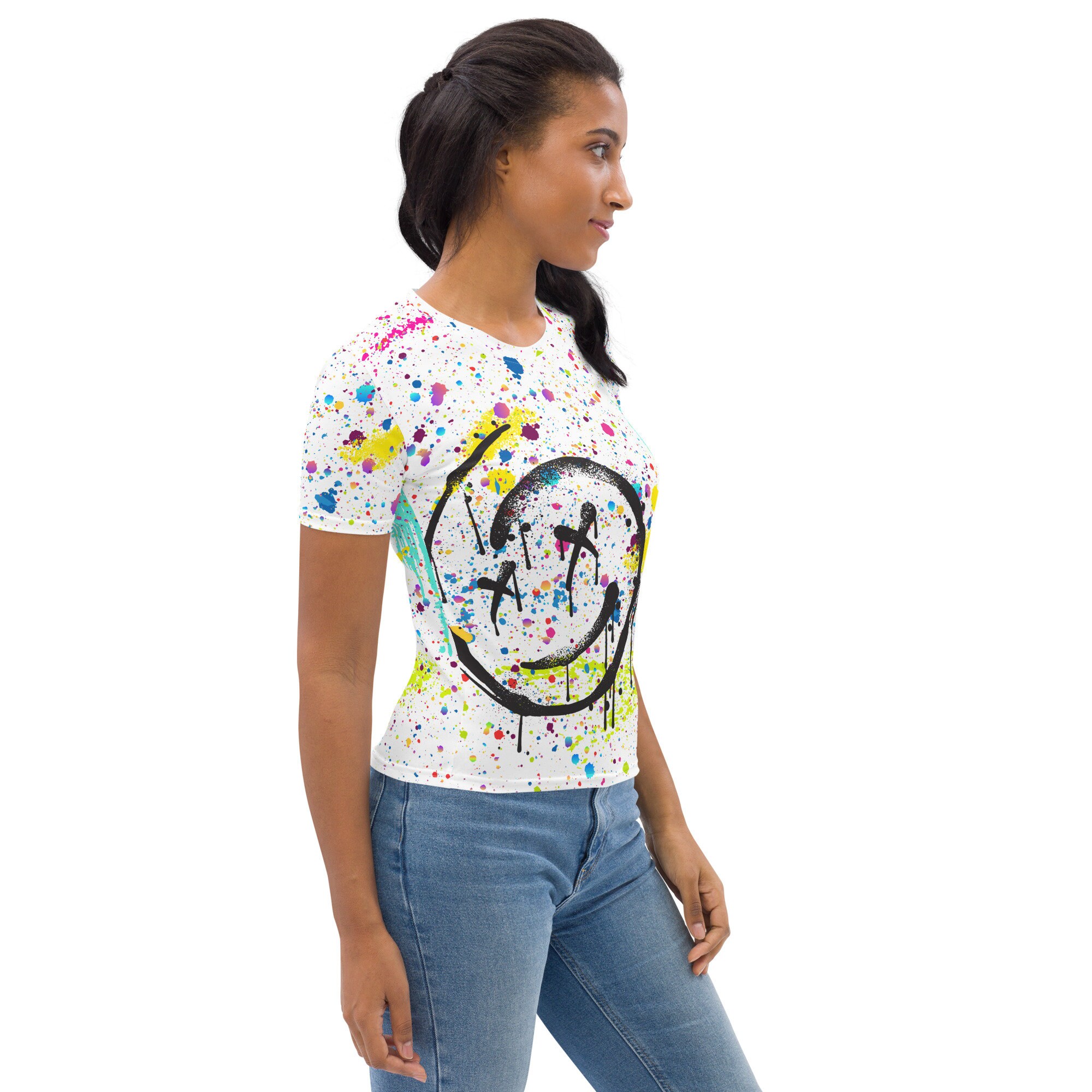 【G FORE】 GRAPHIC CREWNECK T-SHIRT(WOMEN) / 追跡付 Graffiti T-shirt - Women's Crew Neck Tee With All-over Paint