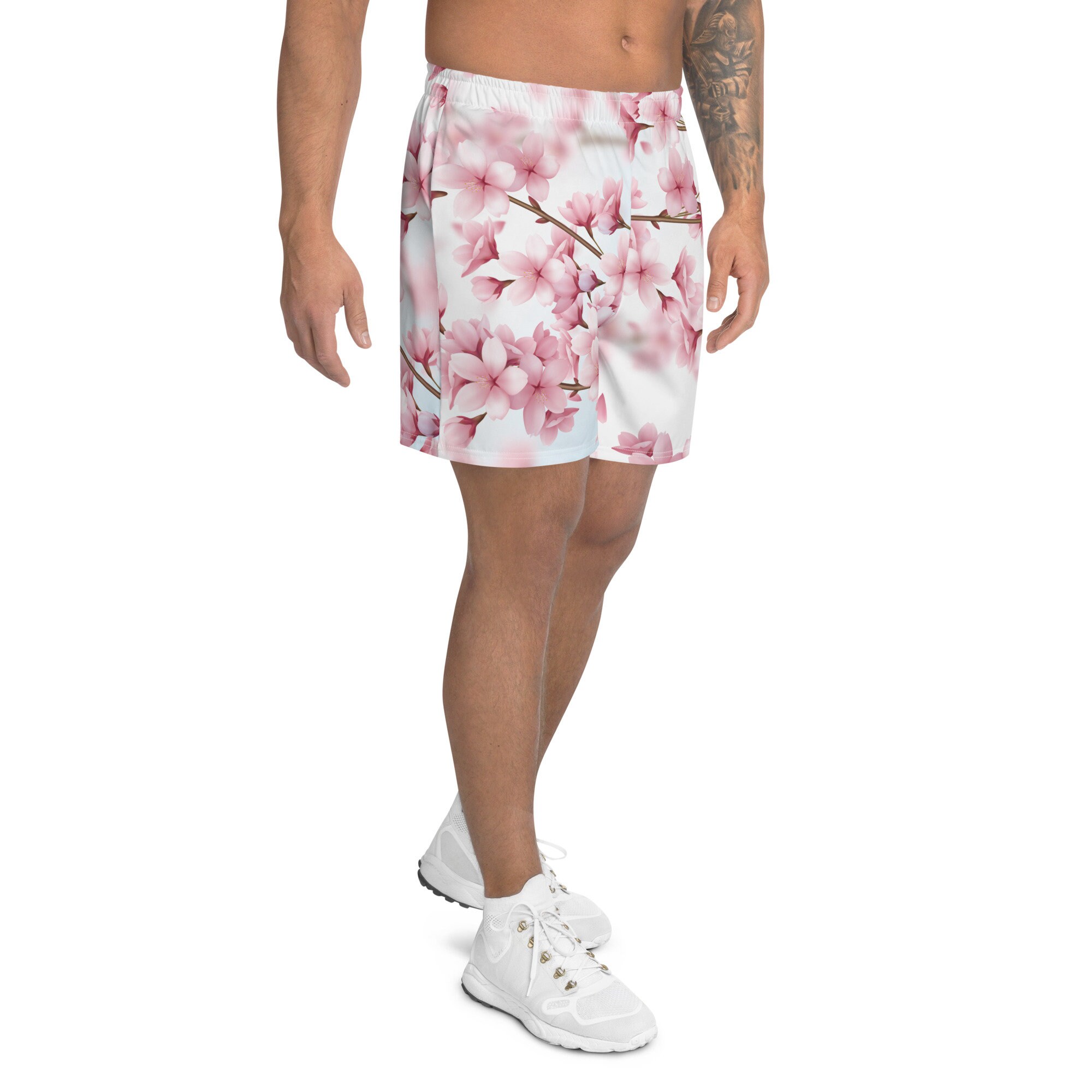 Cherry Blossom Shorts Men's Recycled Athletic Shorts With All-over
