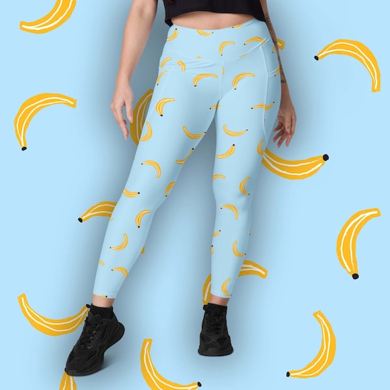 These Leggings Are Bananas Recycled Leggings With Pockets With All-over  Banana Print Sizes 2XS 6XL 