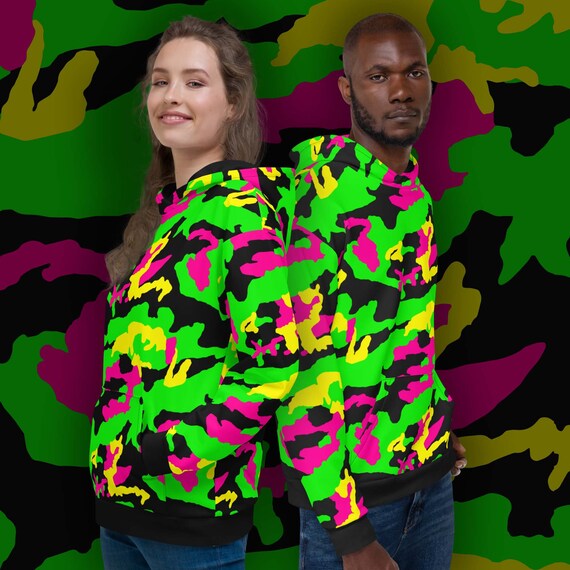Lime green camo hoodie best sale