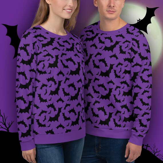Bat Sweater Unisex Recycled Sweatshirt With All over Bats Pattern Print Sizes 2XS 6XL Etsy