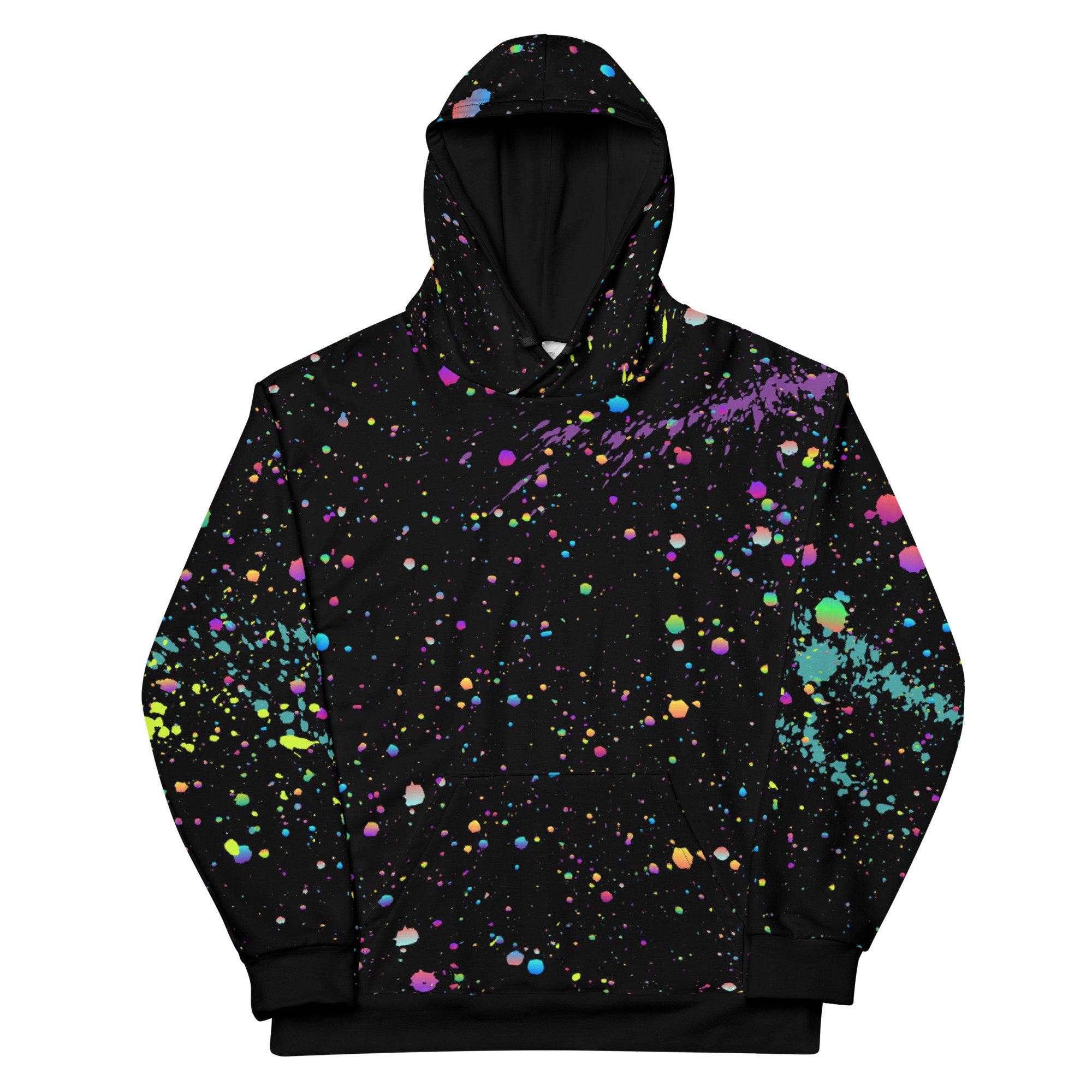 Paint Splatter Hoodie Unisex Recycled Hoodie with all over paint splatter print Sizes 2XS 6XL