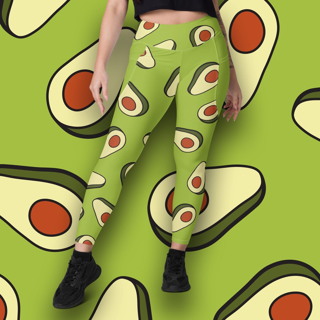 Avocado print leggings discount