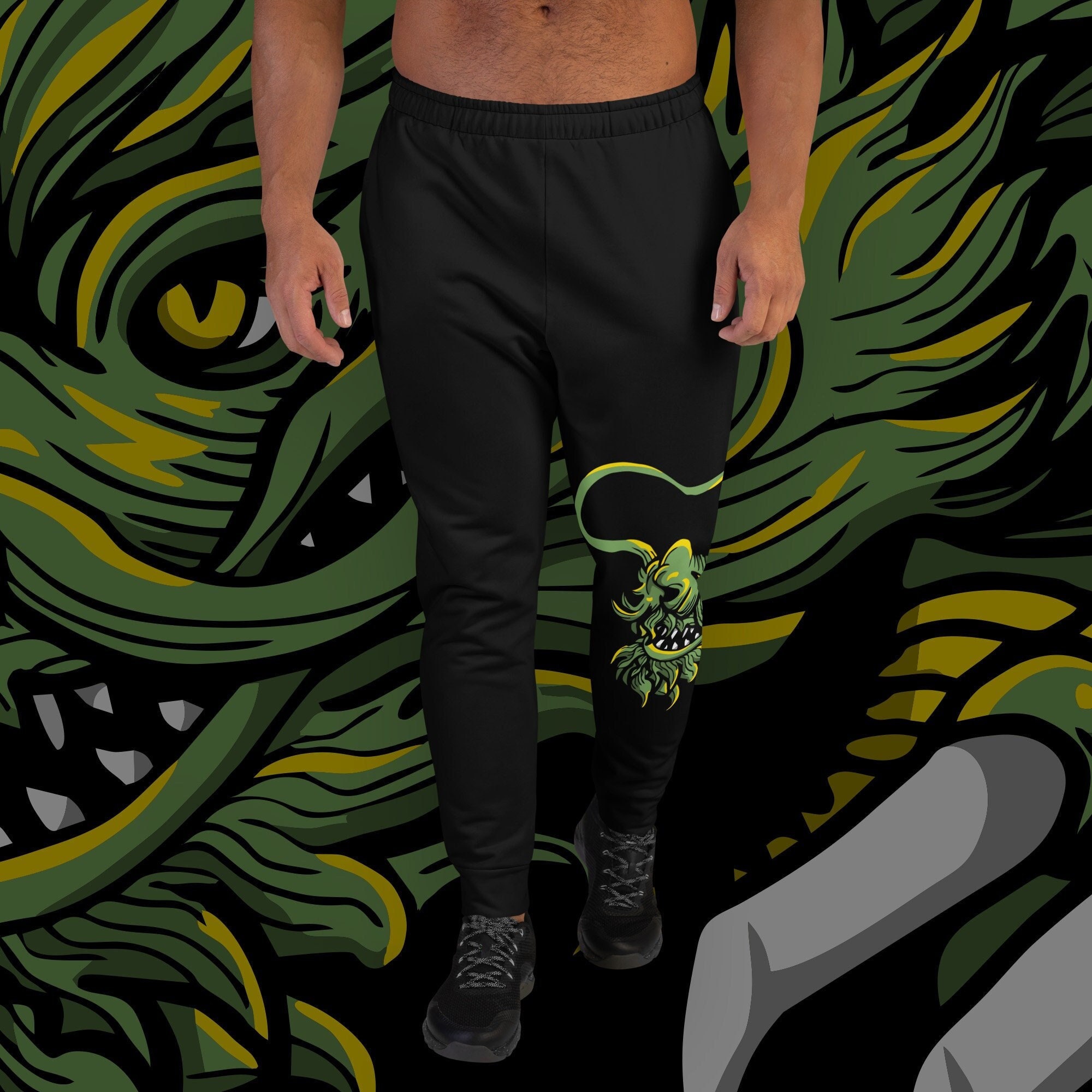 Dragon Joggers Men s Recycled Sweatpants With All over Fantasy Dragon Print Sizes XS 3XL Etsy