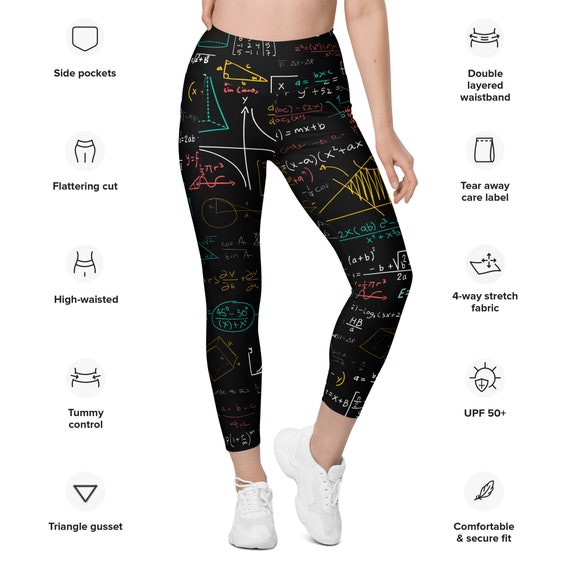 Engineering Calculus Leggings, Plus Size Math Equations Workout