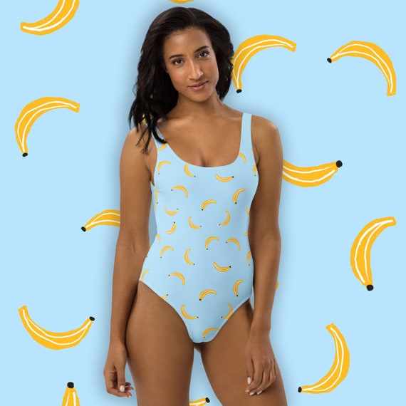 This Swimsuit is Bananas One-piece Bathing Suit With All-over Banana Print  Sizes XS 3XL 