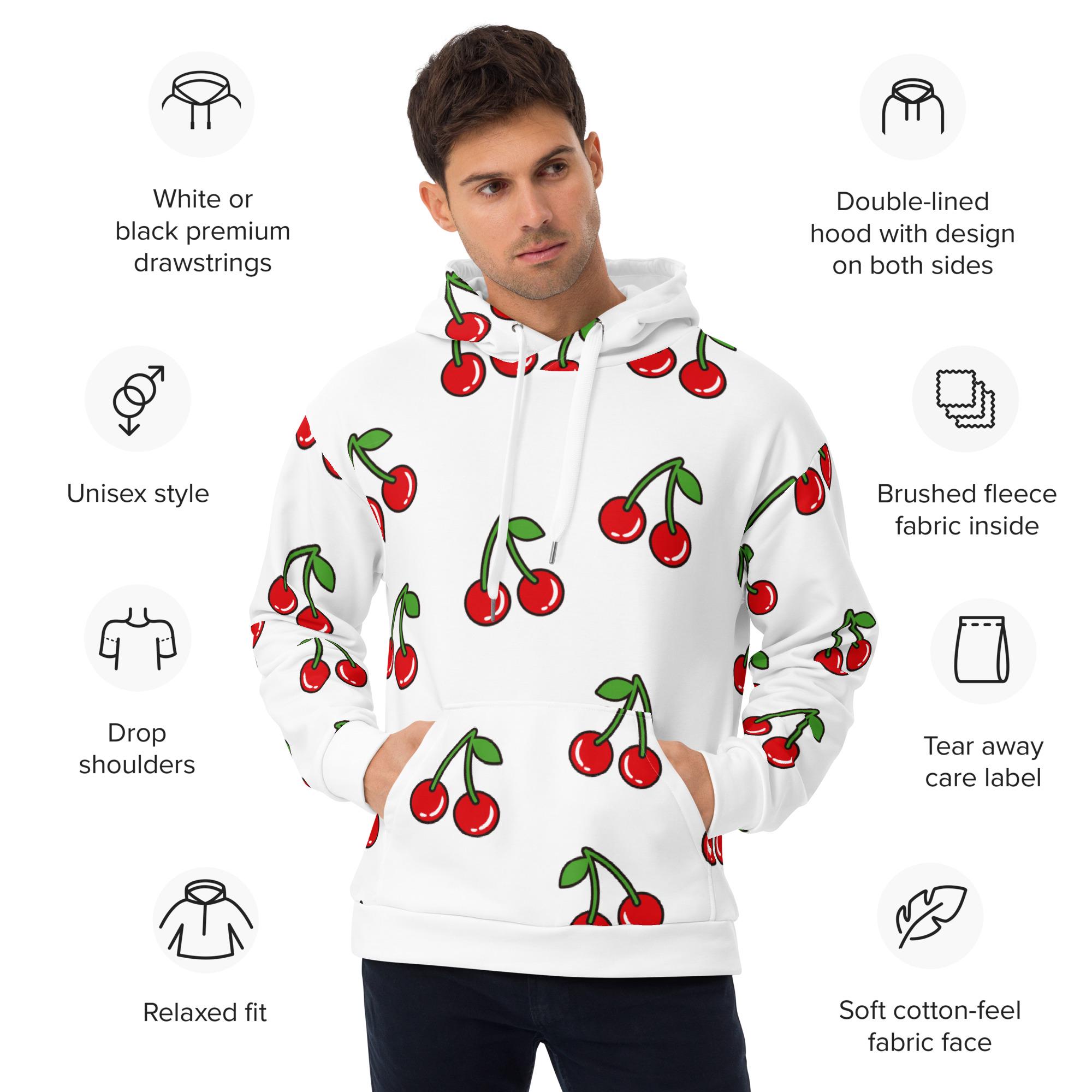 Cherry Hoodie - Unisex Recycled Hoodie With All-over Red