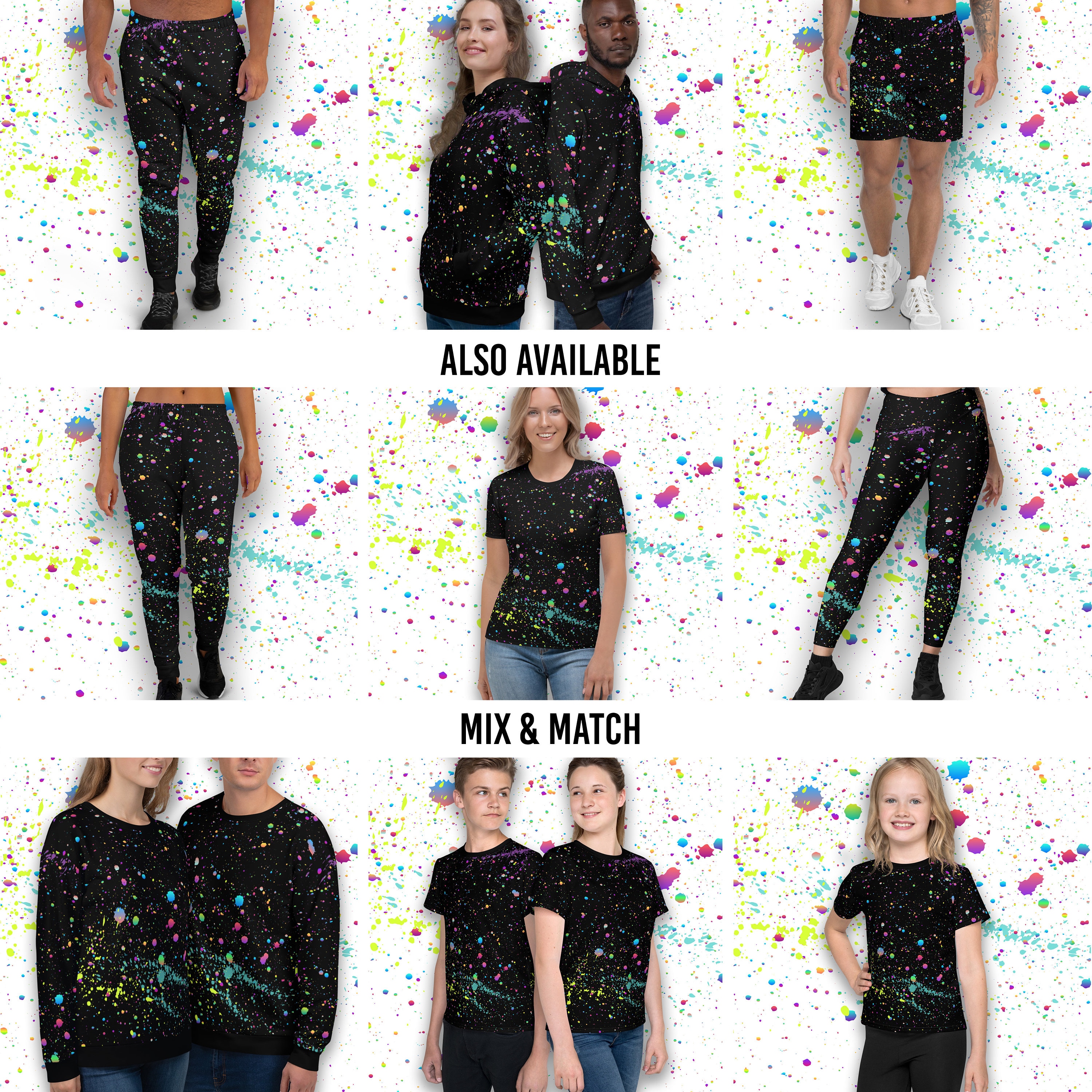 Paint Splatter Shirt - Men's Crew Neck Tee With All-over