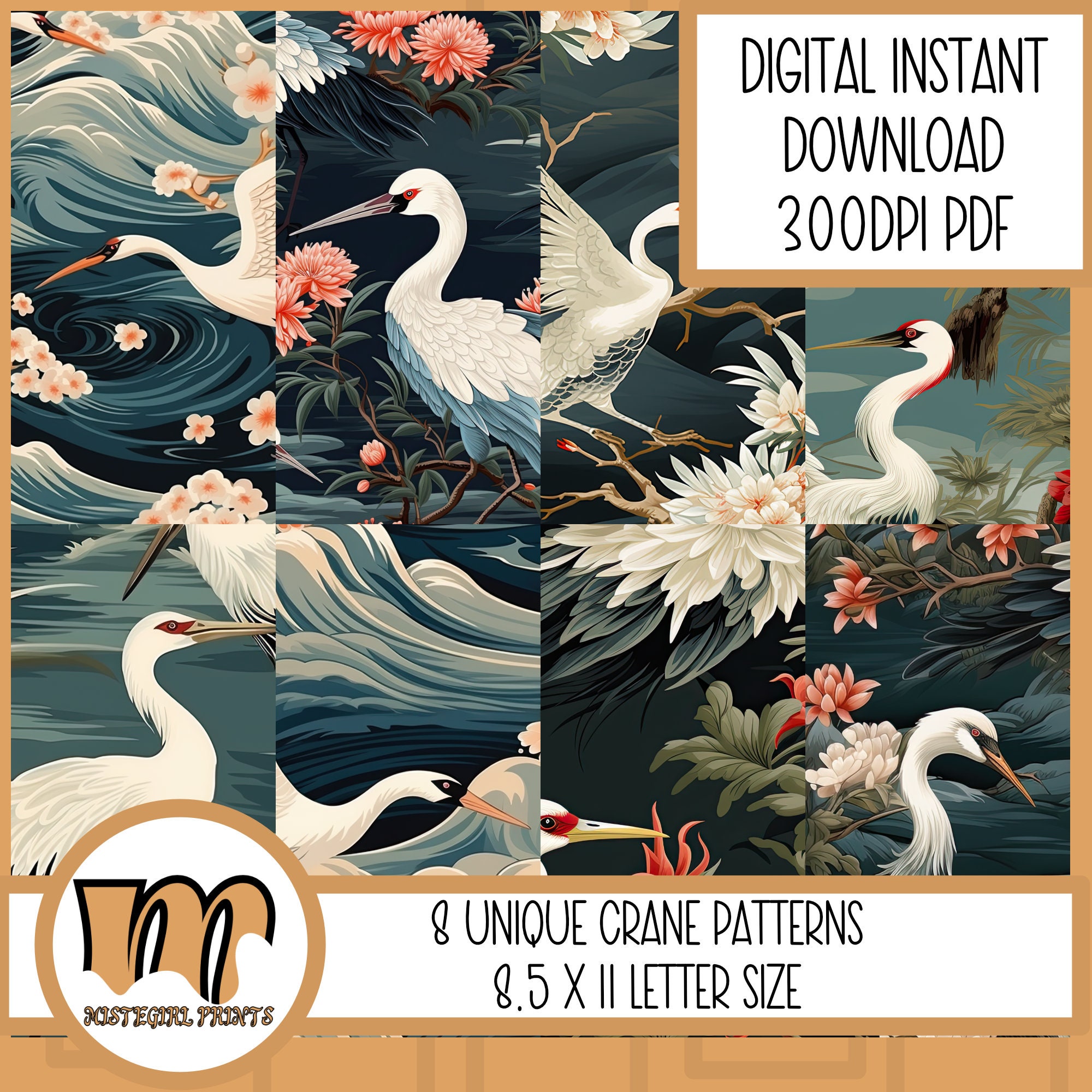 Japanese Inspired Pattern Papers, Digital Paper, Japanese Pattern ...