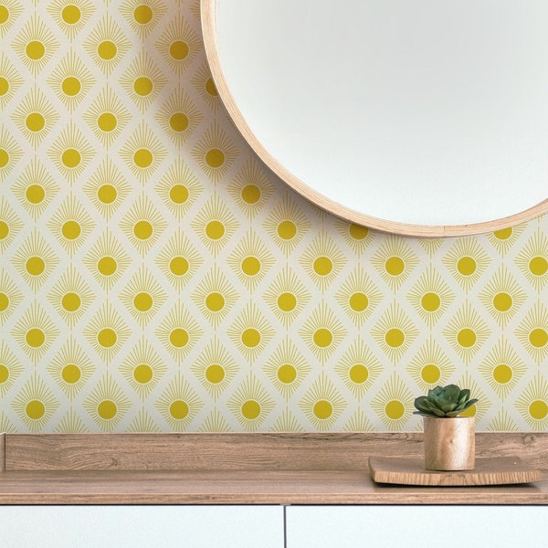 Yellow Sun DIY Wallpaper, Fun Pre-pasted Temporary Wallpaper