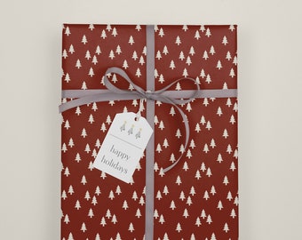 Red Giftwrap, Thick Xmas Wrapping Paper, Gloss Wrapping Paper, Fun Holiday Wrap, Beautiful Wrapping Paper
