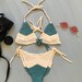 Crochet Bikini in Off White And Turquoise | Handmade Bikini | Crochet Bikini Set | Knit Beach Wear | Woman Swimwear | Brazilian Bikini Model