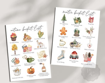 Herbst Bucket List DRUCKBARE Journal oder Planer Seite | Herbst- und Herbstaktivitäten | Herbst Bucket List |  To Do Liste | Weihnachts-Countdown