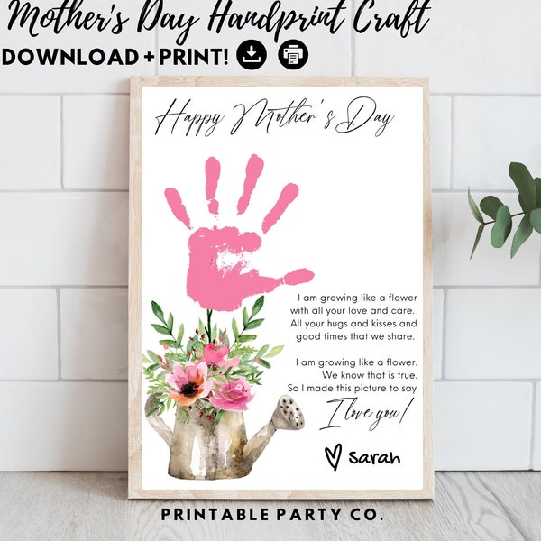 Mother’s Day Handprint Art Craft Gift from Children | Valentine's Day Present from Kids | Preschool Toddler Activity | DIY Keepsake for Mom